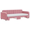 vidaXL Sofá-cama com gavetão e colchões 80x200 cm veludo rosa