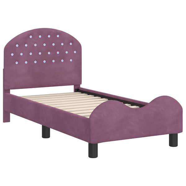 vidaXL Estrutura de Cama para Crian&ccedil;a com Cabeceira Roxo 70 x 140 cm