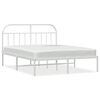 vidaXL Estrutura de cama com cabeceira 183x213 cm metal branco