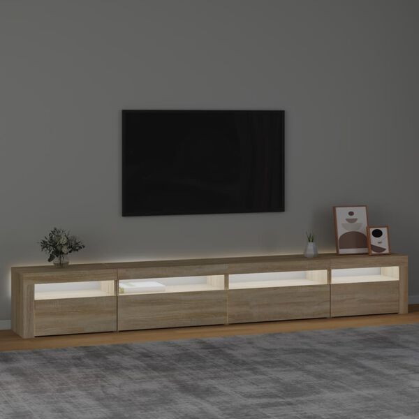 vidaXL M&oacute;vel de TV com luzes LED 270x35x40 cm carvalho sonoma