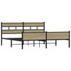 vidaXL Estrutura de cama sem colch&atilde;o 200x200cm metal carvalho sonoma