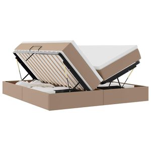 vidaXL Cama com arruma&ccedil;&atilde;o e colch&atilde;o Cappuccino 180 x 200 cm