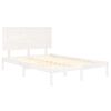 vidaXL Estrutura de cama casal 135x190 cm madeira maci&ccedil;a branco