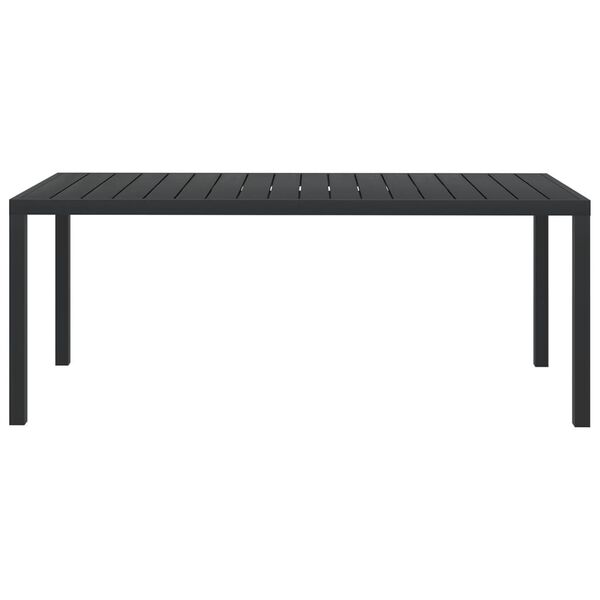 vidaXL Mesa de jardim em alumínio e WPC 185x90x74 cm preto