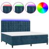 vidaXL Cama box spring c/ colch&atilde;o/LED 200x200 cm veludo azul-escuro