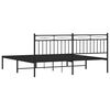 vidaXL Estrutura de cama em metal com cabeceira 180x200 cm preto