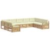 vidaXL Conjunto de Sof&aacute;s para Exterior 9 unid. Branco e Creme