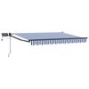 vidaXL Toldo retr&aacute;til manual com LEDs Azul, Branco, Antracite 3 x 2 m