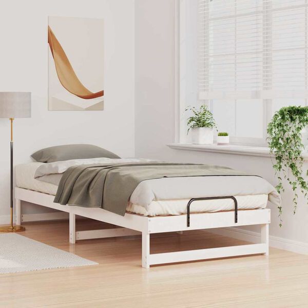 vidaXL Estrutura da Cama Branco 80 x 220 cm Madeira de Pinheiro Sólida