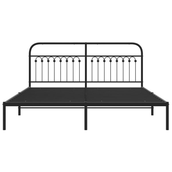 vidaXL Estrutura de cama com cabeceira 183x203 cm metal preto