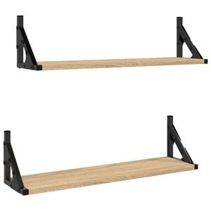 vidaXL Prateleiras de parede 2 pcs 60x15x15,5 cm carvalho sonoma