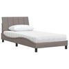 vidaXL Cama com colch&atilde;o Hanko 100x200 cm tecido cinzento-acastanhado