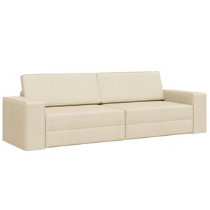 vidaXL Sof&aacute;-Cama Creme 245 x 78 x 77 cm tecido
