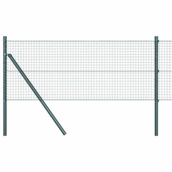 vidaXL Poste de Cerca Verde 50 x 0,5 m (25 x 25 mm malha) A&ccedil;o e PVC