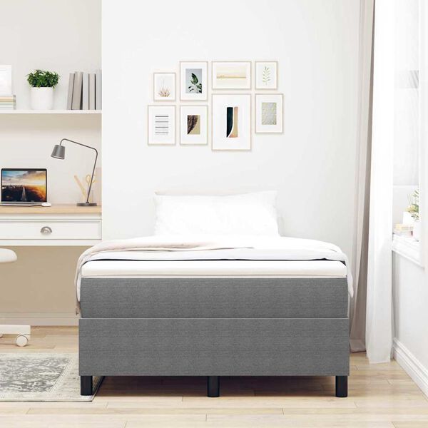 vidaXL Cama Box Cinza Claro e Branco 120 x 190 cm