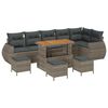 vidaXL Conjunto de Sof&aacute; de Jardim 10 unid. Cinzeto vime PE