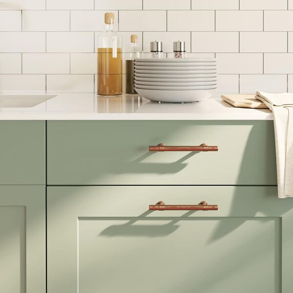 vidaXL Puxadores para m&oacute;veis 10 pcs 96 mm a&ccedil;o inoxid&aacute;vel bronze