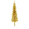 vidaXL Meia &aacute;rvore de Natal fina com suporte 120 cm dourado