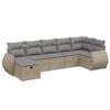 vidaXL 7 pcs conj. sof&aacute;s jardim c/ almofad&otilde;es vime PE bege misturado