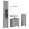 vidaXL 4 pcs Conjunto m&oacute;veis casa de banho madeira proc. cinza sonoma