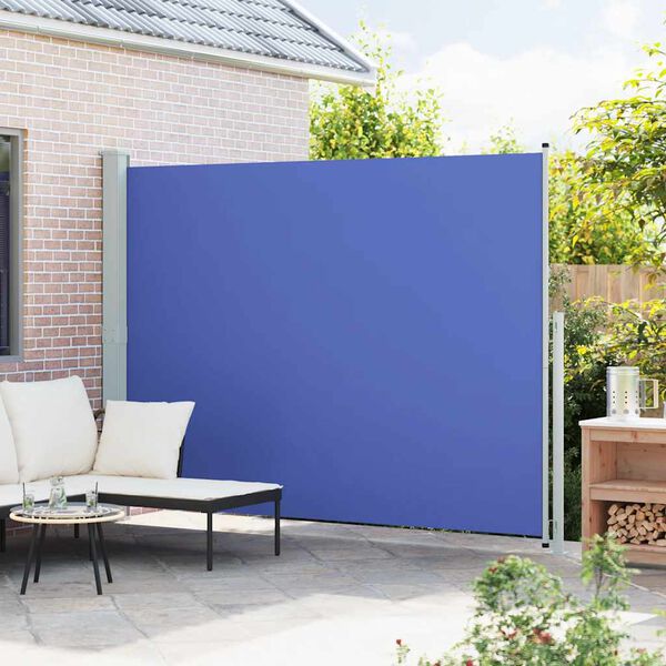vidaXL Toldo lateral retr&aacute;til para p&aacute;tio 220x300 cm azul