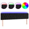 vidaXL Cabeceira de cama c/ luzes LED veludo 180x7x78/88 cm preto