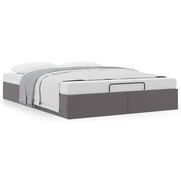 vidaXL Estrutura de cama otomana sem colchão 140x190 cm cinzenta
