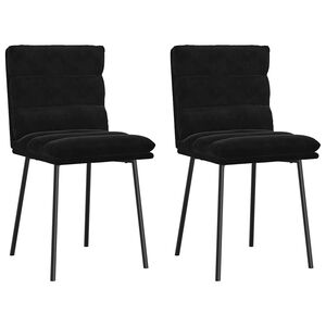 vidaXL Cadeiras de jantar 2 pcs veludo preto