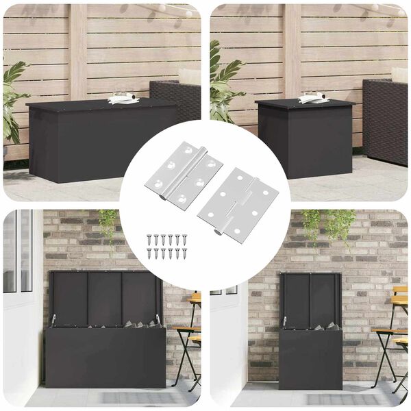 vidaXL Dobradi&ccedil;a 2 pcs Prateado 50 x 38 x 1,3 mm A&ccedil;o