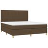 vidaXL Cama box spring c/ colch&atilde;o/LED 180x200cm tecido castanho-escuro