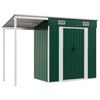 vidaXL Abrigo de jardim com alpendre 277x107x181 cm a&ccedil;o verde
