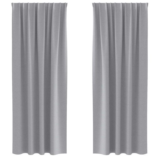 vidaXL Cortinas Blackout com Argolas 2 pcs Cinzento-claro 245 x 140 cm