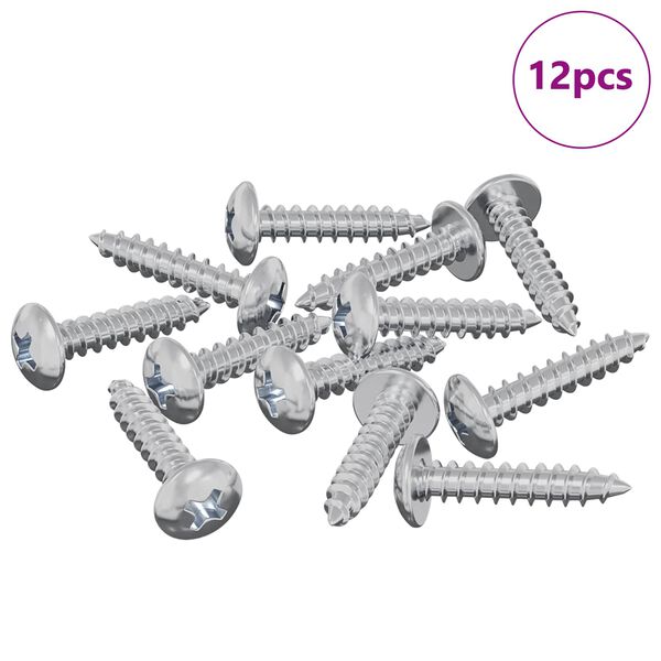 vidaXL Parafusos de Madeira 12 pcs Prateado M3,5 x 20 mm A&ccedil;o