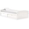 vidaXL Estrutura de cama com 2 gavetas 90x200 cm pinho maci&ccedil;o branco