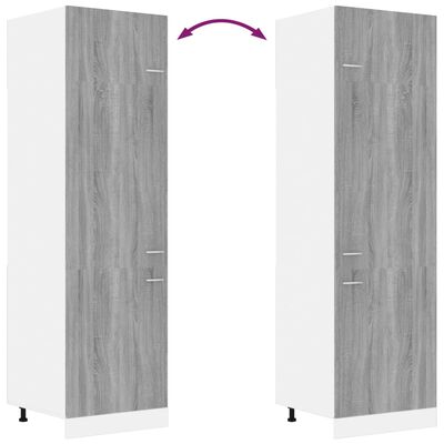 vidaXL Armário para frigorífico 60x57x207cm madeira proc. cinza sonoma