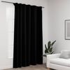 vidaXL Cortinas opacas aspeto linho com ganchos 290x245 cm preto