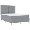 vidaXL Cama Box Spring LED Cinzento-claro 160 x 200 cm tecido