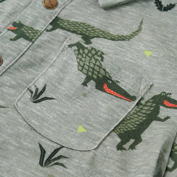 Camisa para criança cor caqui-claro mesclado 128