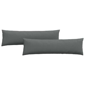 vidaXL Travesseiros de Sof&aacute; 2 pcs Cinza Escuro 145 x 40 cm tecido
