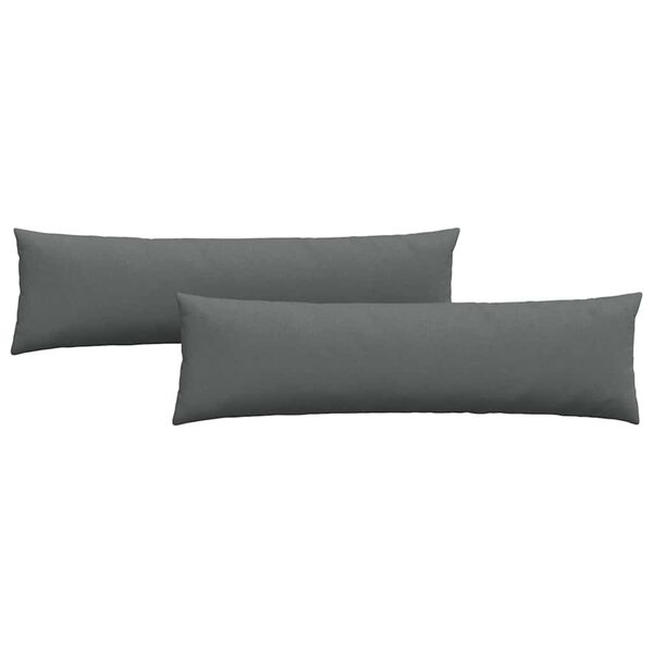 vidaXL Travesseiros de Sofá 2 pcs Cinza Escuro 145 x 40 cm tecido