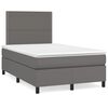 vidaXL Cama com molas/colch&atilde;o 120x200 cm couro artificial cinzento