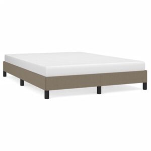vidaXL Cama sem colch&atilde;o 140x190 cm tecido castanho-acinzentado