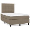 vidaXL Cama com molas/colch&atilde;o 120x200 cm tecido castanho-acinzentado