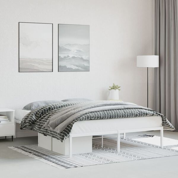 vidaXL Estrutura de cama 150x200 cm metal branco