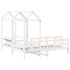 vidaXL Conj. sofá-cama e banco c/ telhado 80x200cm pinho maciço branco