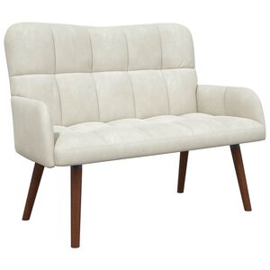 vidaXL Sof&aacute; para 2 Pessoas Creme 115 x 61 x 87 cm Veludo