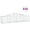 vidaXL Cestos gabi&atilde;o arqueados 10pcs 200x50x40/60 cm ferro galvanizado