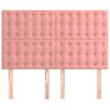 vidaXL Cabeceira Rosa 144x5x118/128 cm Veludo