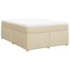 vidaXL Cama com molas/colch&atilde;o 140x190 cm tecido cor creme