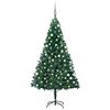 vidaXL &Aacute;rvore Natal artificial pr&eacute;-iluminada c/ bolas 180 cm PVC verde